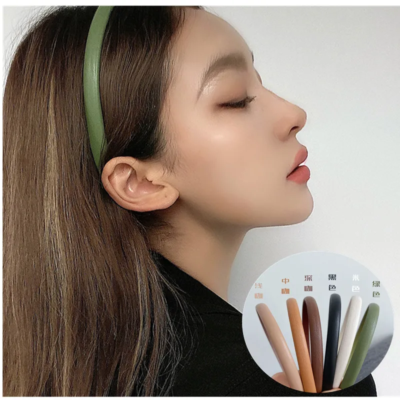 

Летняя женская Винтажная заколка для волос из искусственной кожи, обруч для волос, корейская мода, Универсальная повязка для волос, зажим дл...