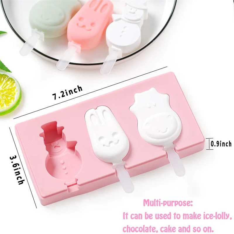 Silicone Ice Cream Mold with Cover Popsicle Lids and Plastic Sticks Reusable DIY Pop for Kids Molds | Дом и сад