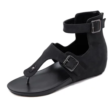 

Beige Heeled Sandals Comfort Shoes for Women All-Match 2021 Summer Flip Flops Platform Black Closed Low New Girls Fashion Spring