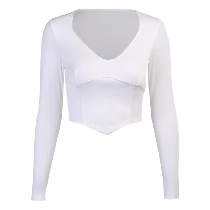 

Sexy European and American style stretch three-dimensional stitching vest line bottoming shirt