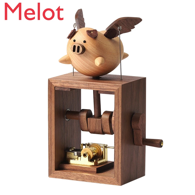 

Wooden Music Box Hand Shake Octet Box Creative Send Girlfriend Birthday Gift Valentine's Day Anniversary Gift Boys Minority