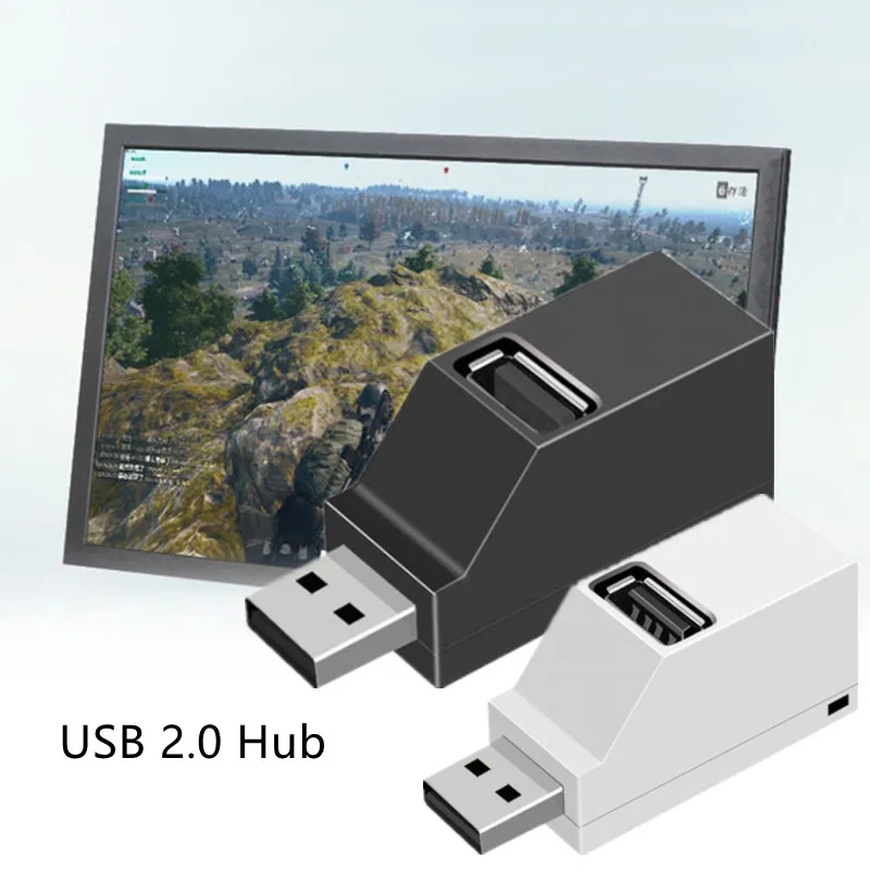 

Small Mini Card Reader Notebook Computer Black And White USB 2.0 High-speed Transmission Splitter Hub Extender Device