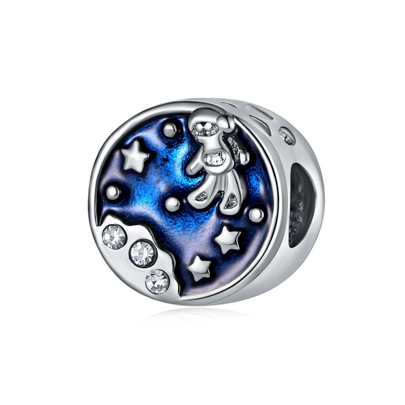 

2021 New Blue Ocean Charm Space Steamship Fish Beads Fit Original Pandora Charms Silver Color Bracelet DIY Jewelry for Women
