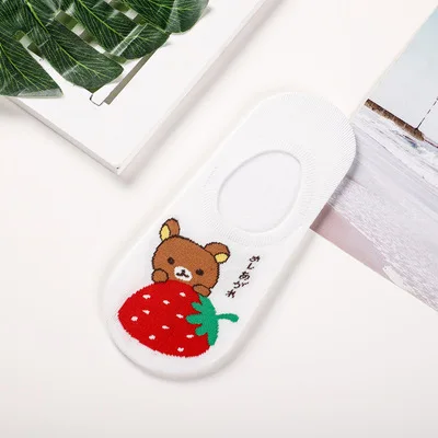 Носки с мультипликационным принтом Rilakkuma Kiiroitori, милые забавные носки, новинка, персонализированные женские хлопковые носки, calcetines mujer divertido - Цвет: 1-1