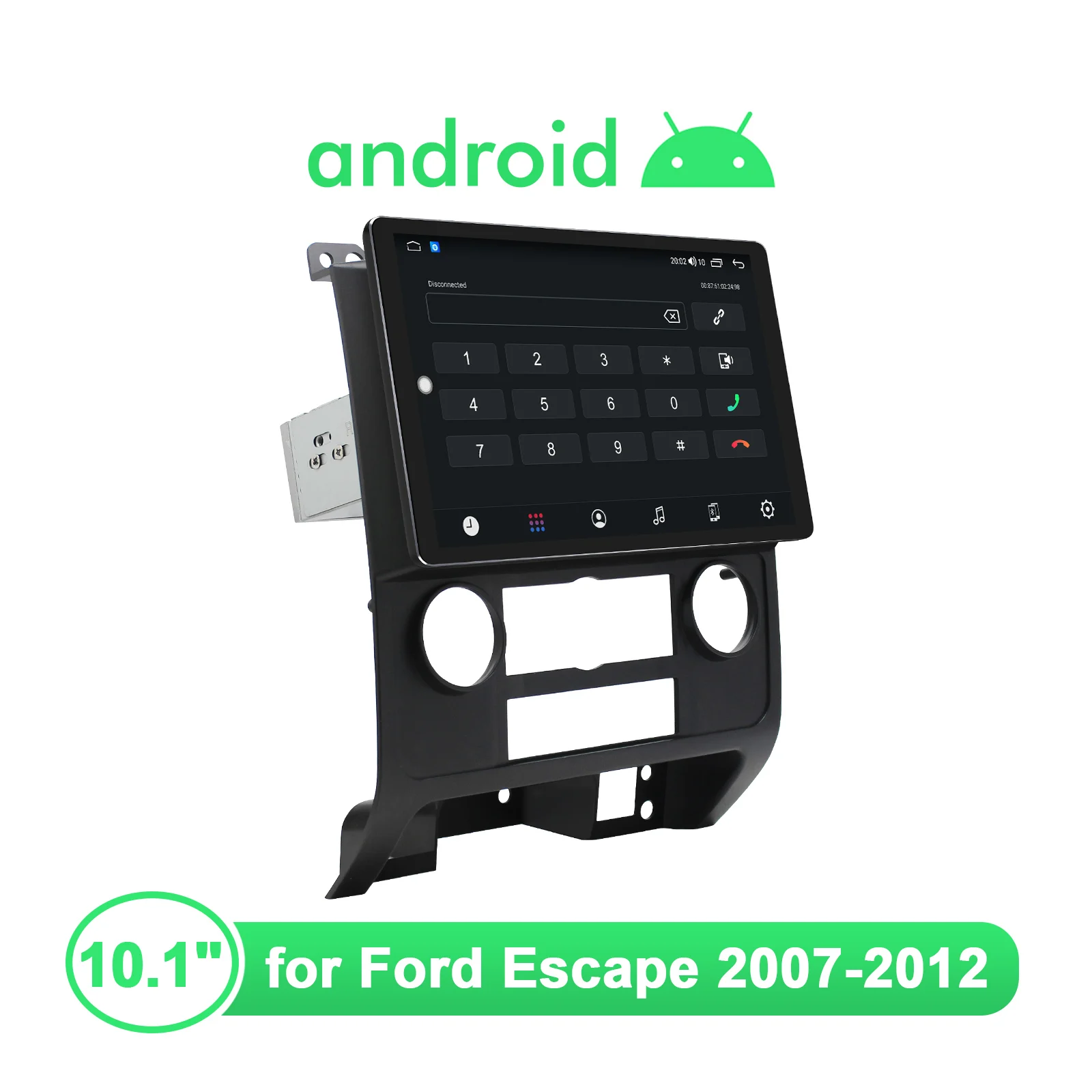 저렴한 안드로이드 10 자동차 라디오 스테레오 헤드 유닛 포드 이스케이프 2007-2012 멀티미디어 플레이어 초박형 화면 무선 안드로이드 자동