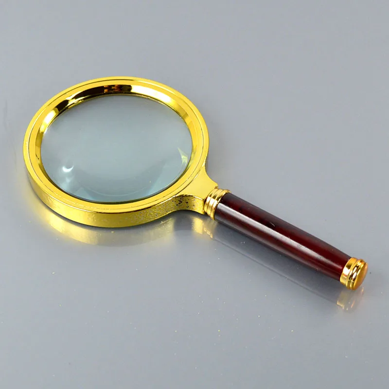 

6X Magnifier Glass Magnifying Cool Handheld 90mm Jewelry Loupe Reading Golden Frame Magnifier