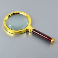 6x magnifier glass magnifying cool handheld 90mm jewelry loupe reading golden frame magnifier