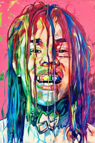 Tekashi в стиле хип хоп рэп музыкальный Рэппер звезда шелковая ткань настенный