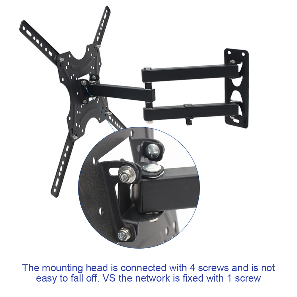 

TV Wall Mounting Set Universal Load Bearing 15KG Bracket Angle Adjustable Wall Stand Pedestal for 17-55in TV LCD LED