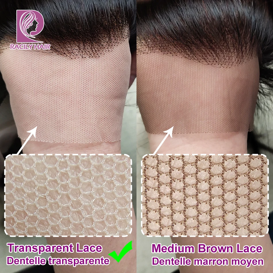 

Racily Hair 13x4 Lace Front Human Hair Wigs For Black Women Transparent Lace Wigs Remy Straight Brazilian Hair Wig 150% Density