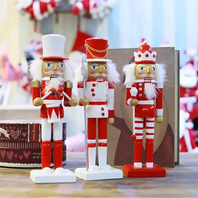 

Nutcracker Wooden Puppet Christmas Puppets Toy Figure Wood Figurines Toys Gifts Table Figurine Soldier Decor Figures Decorations
