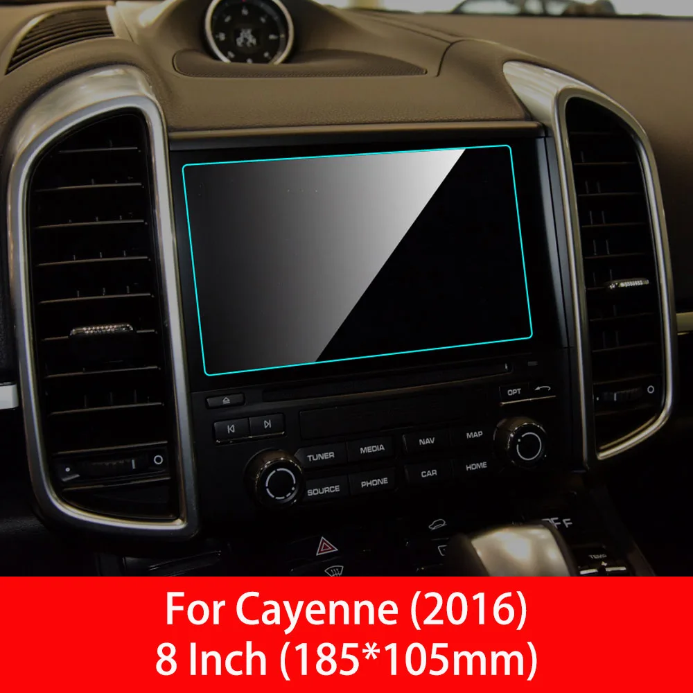 For Cayenne 2016 Автомобильный gps навигационный экран протектор для Porsche Cayenne интерьер закаленное стекло экран протектор автомобиля Стайлинг - Название цвета: For Cayenne 2016