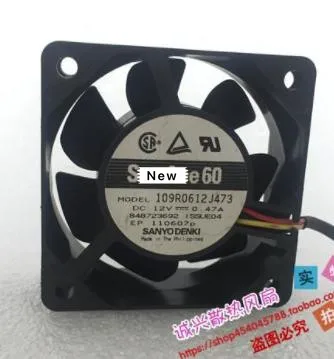 

For Sanyo Denki 109R0612J473 Server Cooling Fan DC 12V 0.47A 60x60x25mm 3-wire