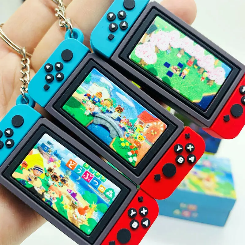

Game Machine Keychains Soft Rubber PVC Nintendo Switch Keyrings Toy Game Console Key Chain Pendant Bag Charm Gifts For Boyfriend
