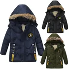 Новинка 2021, Высококачественная зимняя детская пуховая куртка для мальчиков, парка для больших мальчиков, ветрозащитное теплое пальто, Искусственная черная верхняя одежда с капюшоном