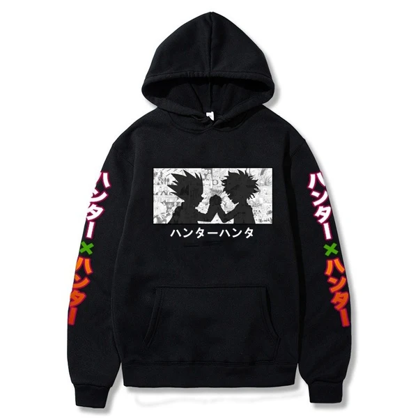 

Harajuku Sweatshirt Hunter X Hunter Hoodies Unisex Japanese Anime Killua and Gon Printed Hoodie Male Streetwear Fashion
