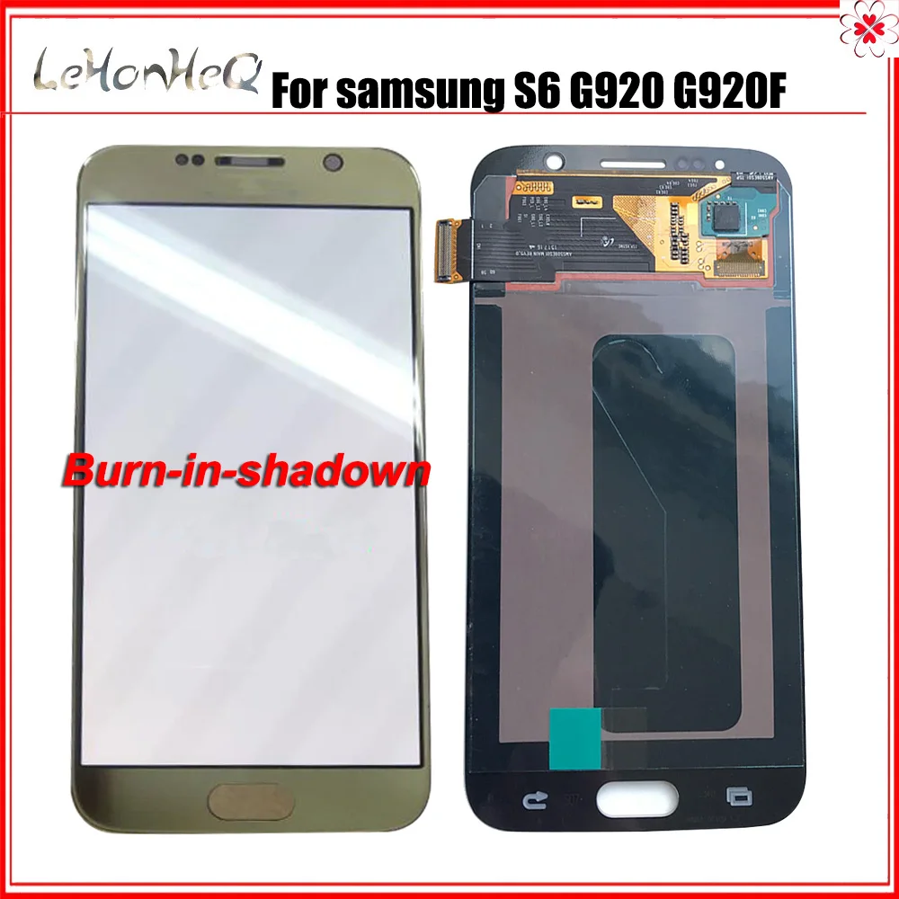 AMOLED ЖК-дисплей с ожогом shadown для samsung Galaxy S6 G920 G920f G920fd кодирующий преобразователь
