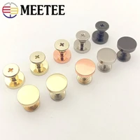 meetee 10pcs 1015mm metal rivet nails round screw bag hardware decorative studs button diy twist snap hook clasp accessories