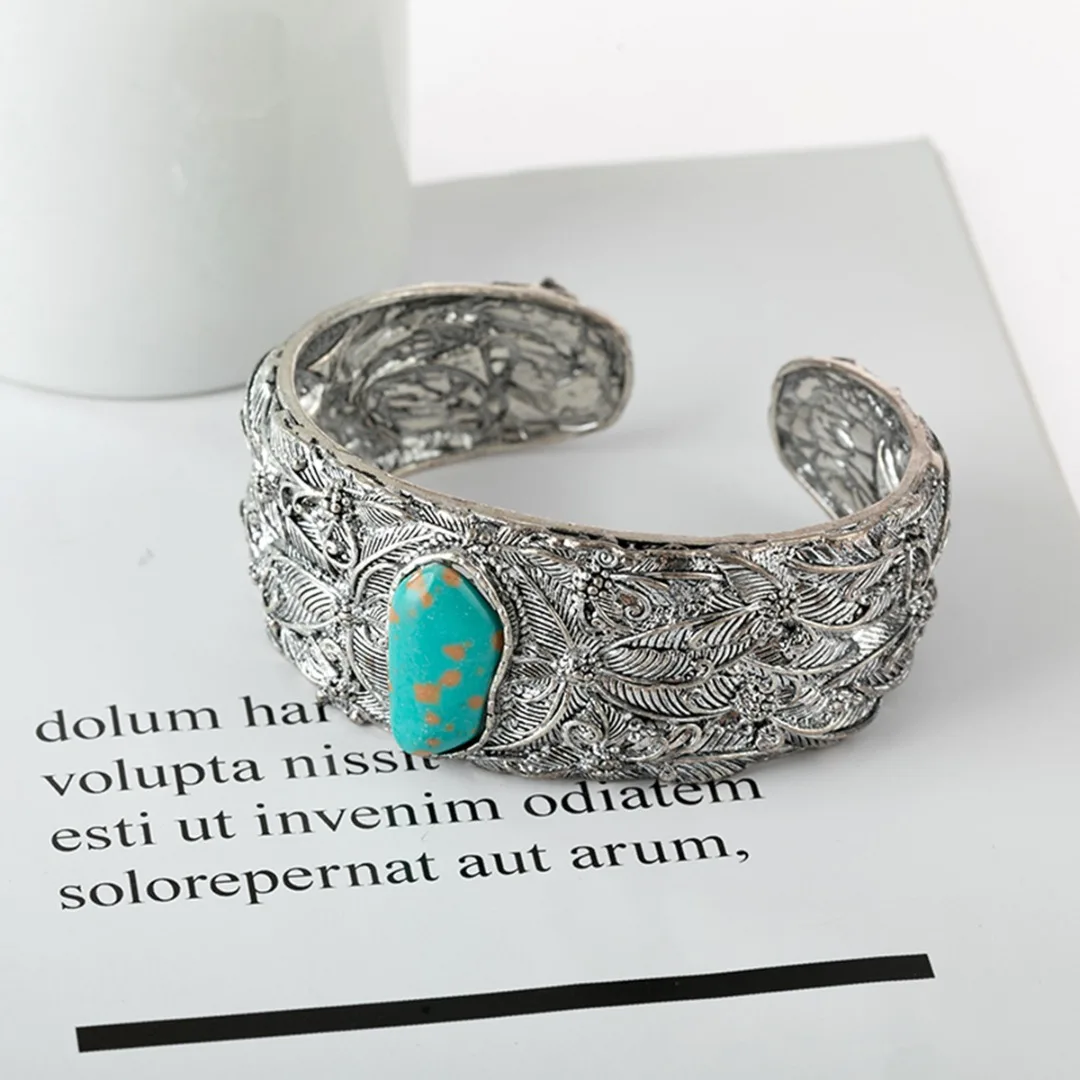 Винтажные этнические вырезанные Искусственные женские открытые браслеты