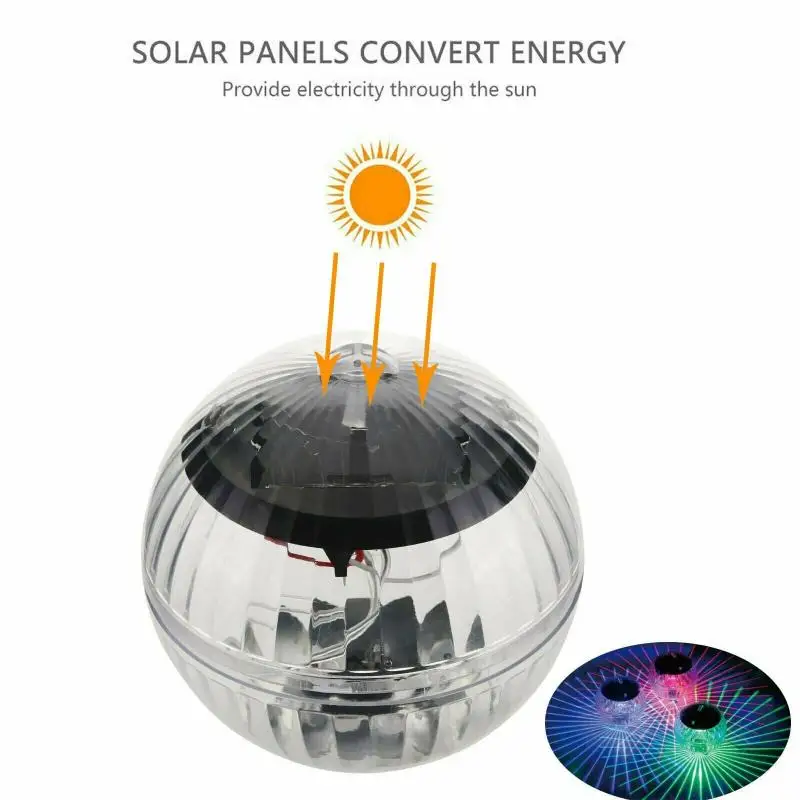 

Outdoor Floating Underwater Ball Lamp Solar Powered Color Changing Swimming Pool Party Night Light For Yard Pond Garden Decor