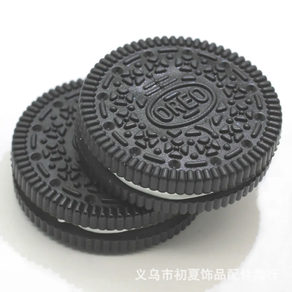 44*44*13 мм Сладкая Смола Oreo плоская спина, кабошон Подвески DIY ювелирных изделий Моделирование миниатюрный крем печенье-сэндвич еда - Цвет: Oreo