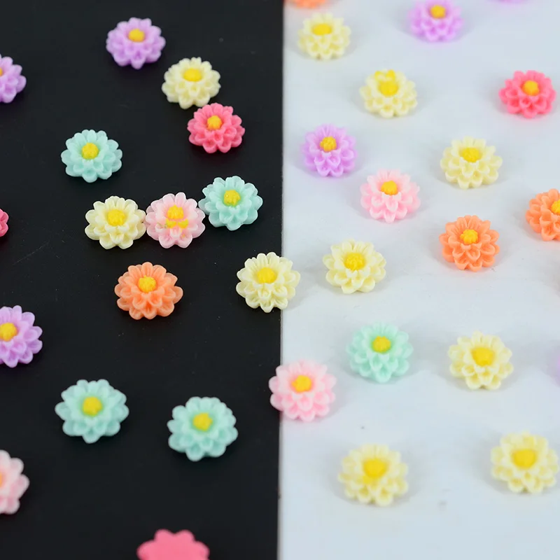 

100pcs 8/1/12mm Daisy flower Resin beads DIY pendant jewelry accessories Side Hole ,Kids DIY