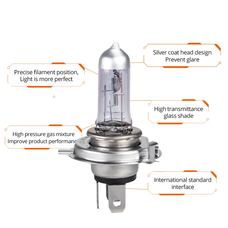 Галогенные лампы H4 натуральная белая лампа для головного света мотоцикла
