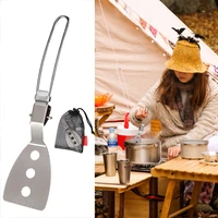 mini stainless steel folding spatula food turner outdoor camping travel fishing hiking bbq cooking shovel cooking accessories w