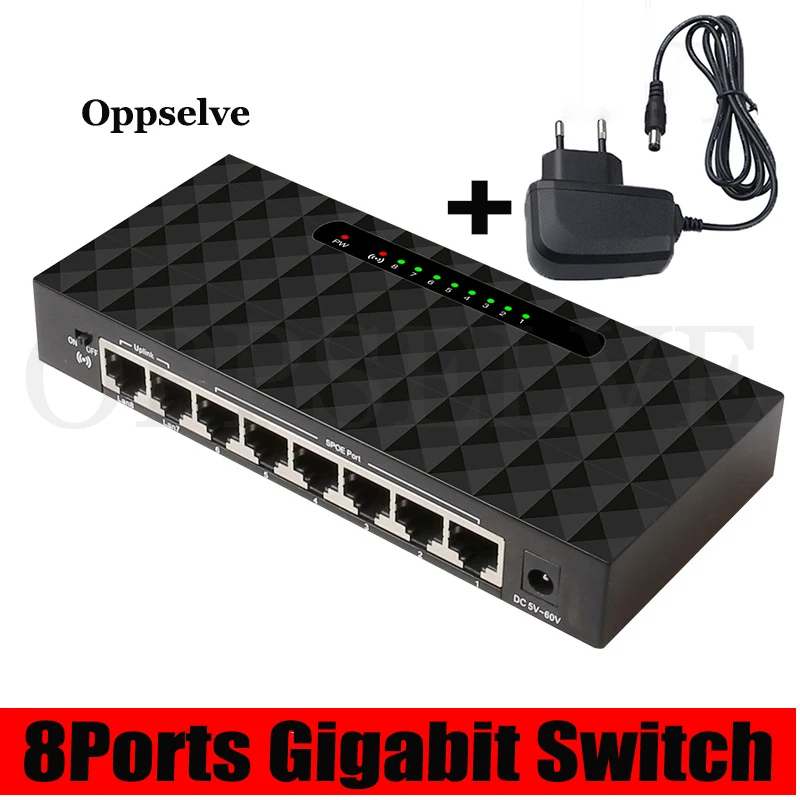 8 Порты и разъёмы гигабитный сетевой коммутатор концентратор высокая