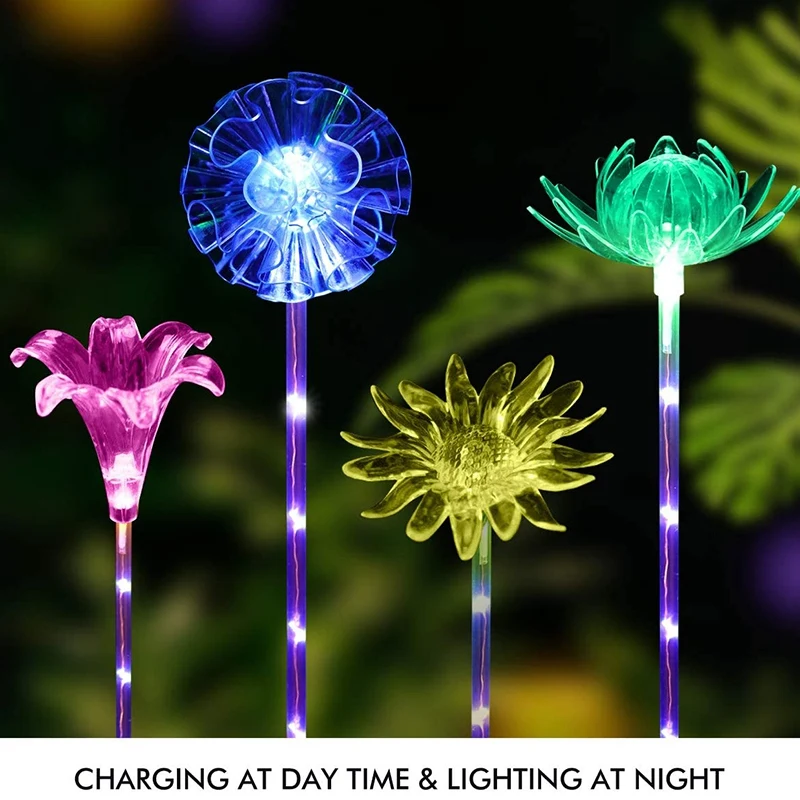 

Solar Garden Light, 4 Outdoor Waterproof Solar Garden Decoration Lights, Solar Camping Lights, Solar Garden Decoration