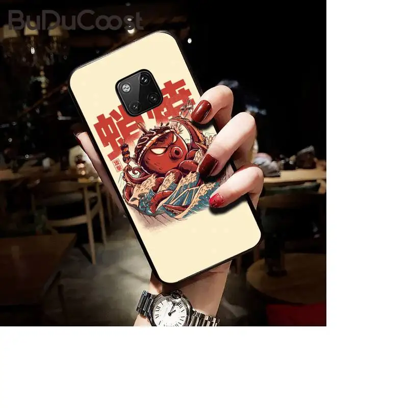 

The Great Wave of Kanagawa Ramen sushi Phone Case Cover for huawei mate 9 10 20 30 pro lite X Y5 6 7 9 prime Enjoy 7