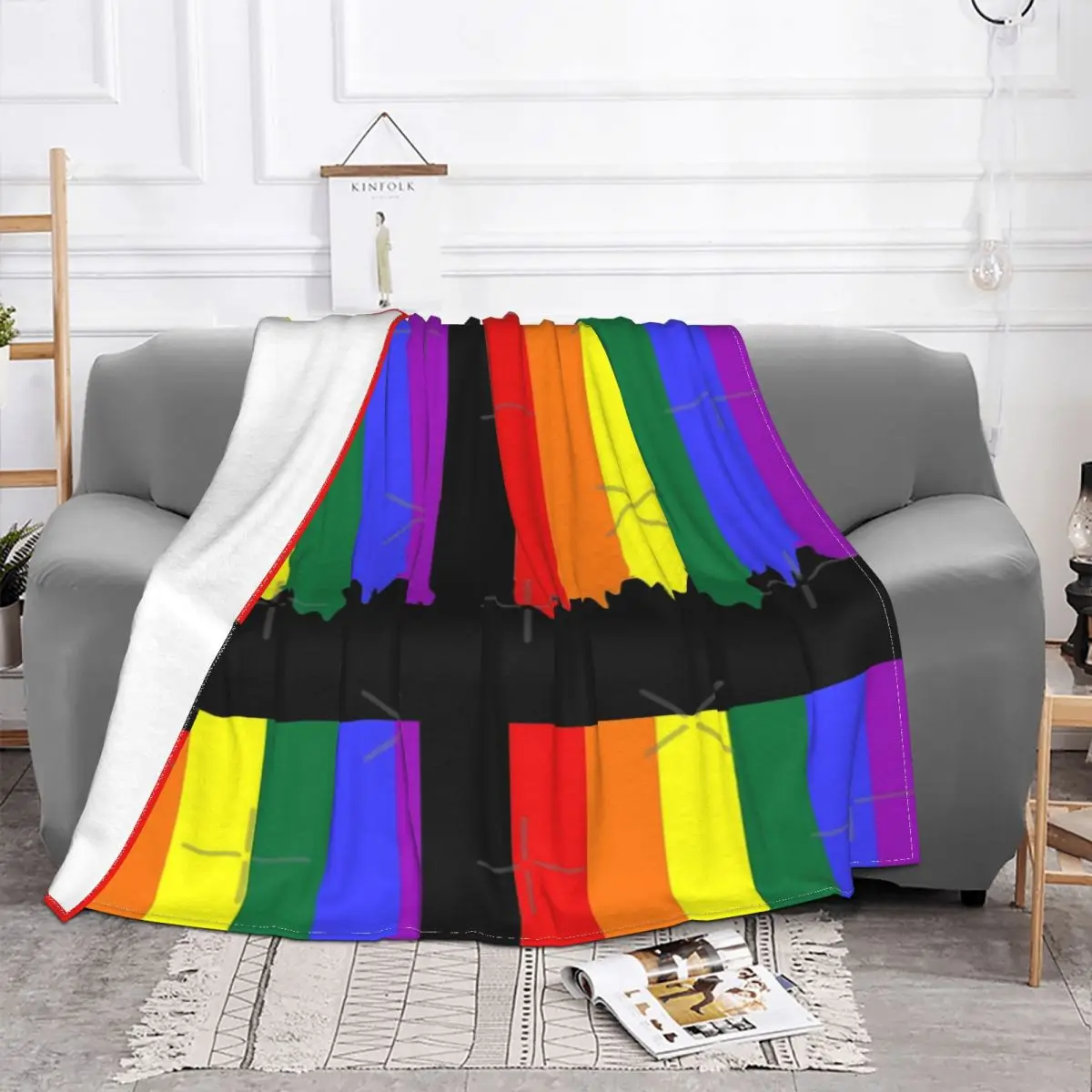 ЛГБТ гей-Прайд одеяло с радужной капельной краской покрывало для кровати