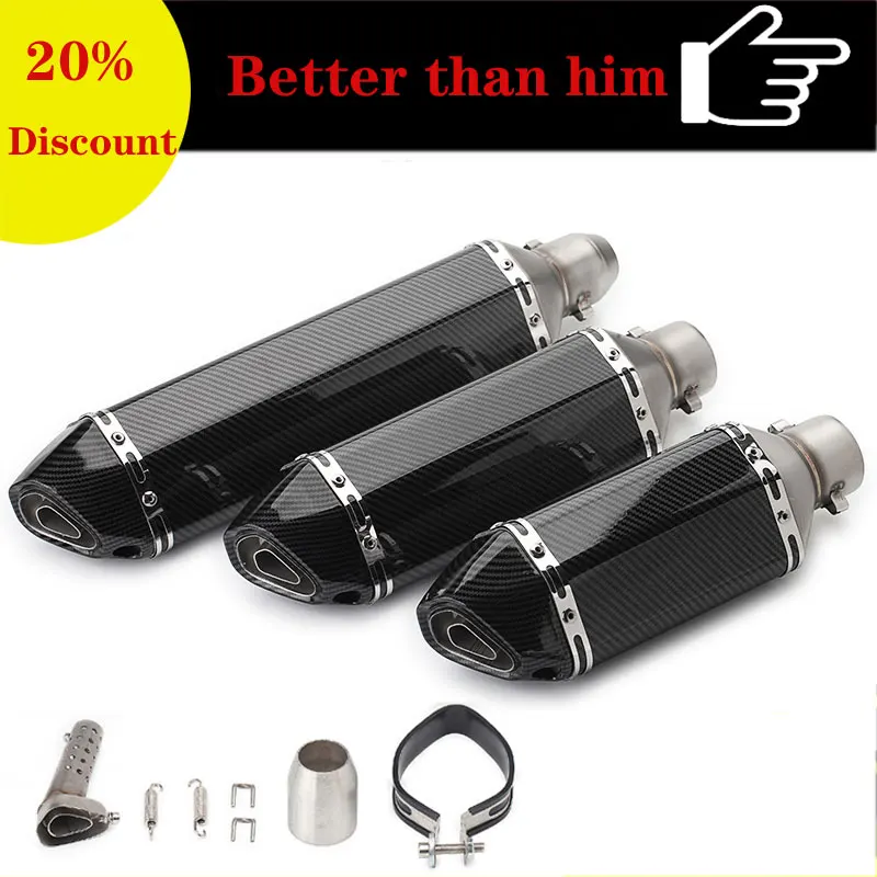 

Modified Universal Motorcycle Exhaust Pipe Muffler Motor Carbon Fibers Escape Moto For RC390 Z800 GSXR750 TMAX530 Z1000 Z400 AKR