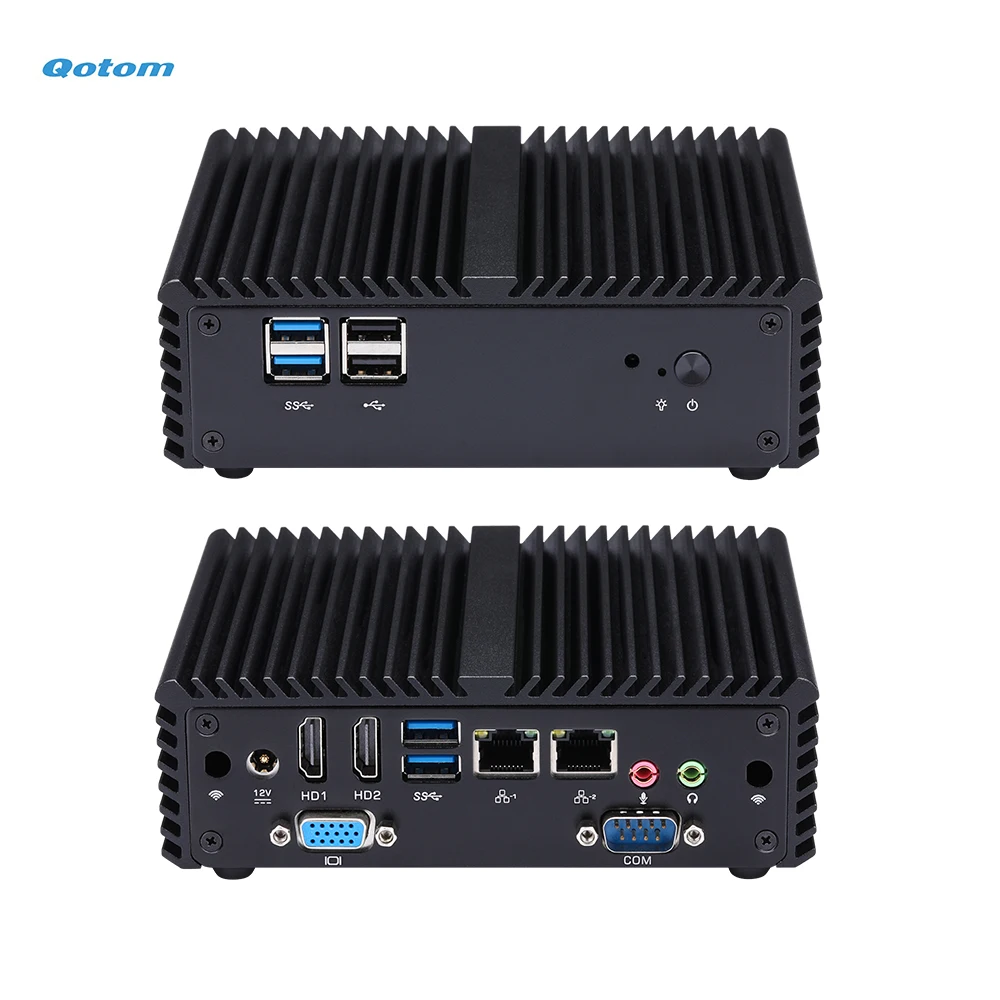 Qotom четырехъядерный мини ПК с Celeron J3160 процессор на плате до 2 24 ГГц