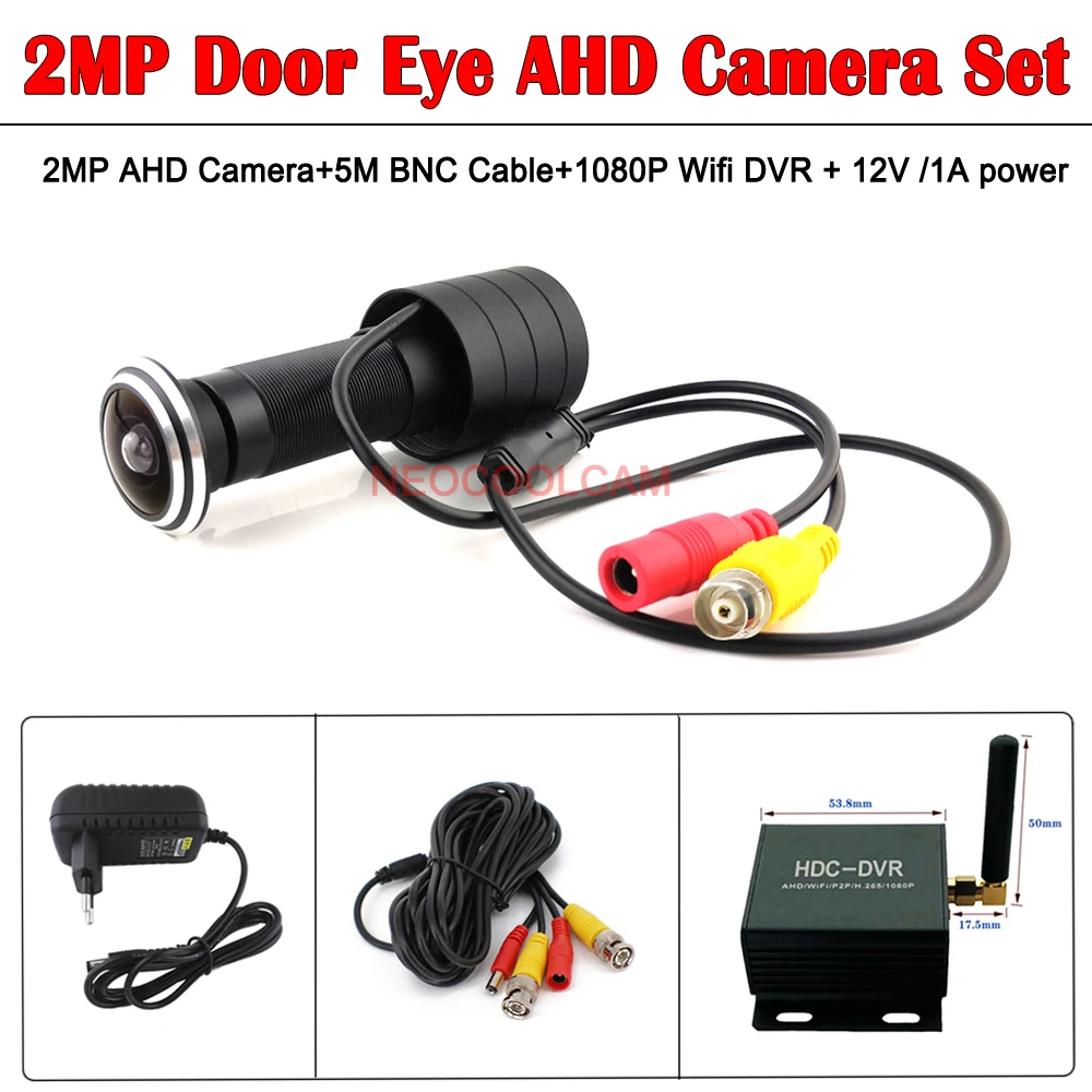 

HD 2 МП 150 градусов широкоугольный дверной глазок AHD глазок IMX323 камера с H.265 P2P 1080P AHD/TVI/CVI Мини Wifi DVR Набор