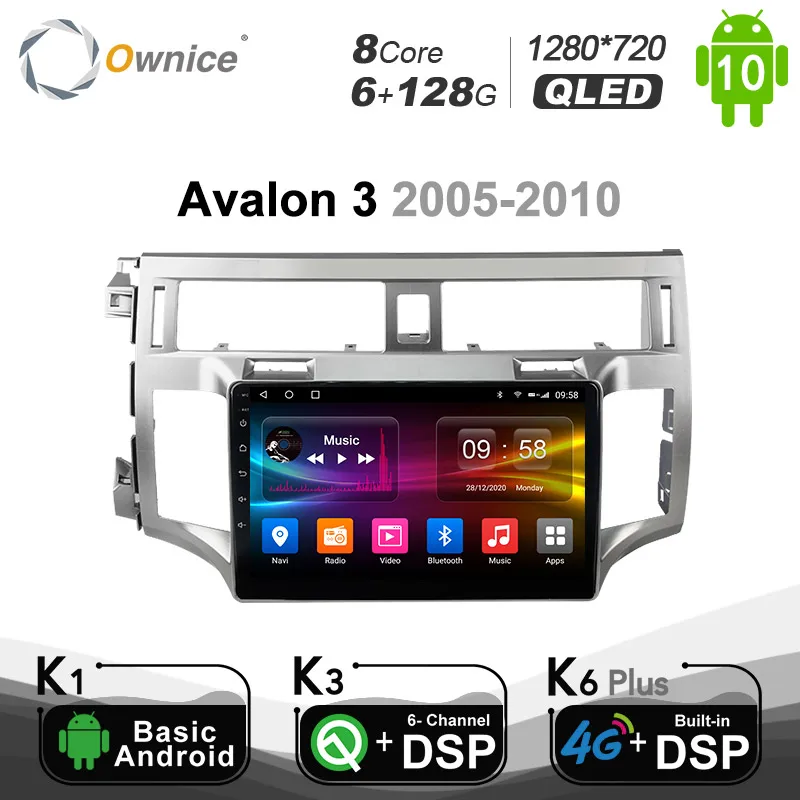 Автомагнитола 6G + 128G Android 10 0 для Toyota Avalon 3 2005 2010 GPS навигационная система с 4G LTE DSP SPDIF