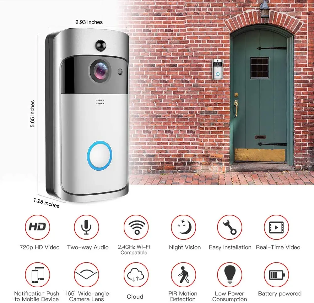 eken v5 smart wifi video doorbell camera t5 visual intercom cloud storage aiwit app door bell wireless home security camera free global shipping