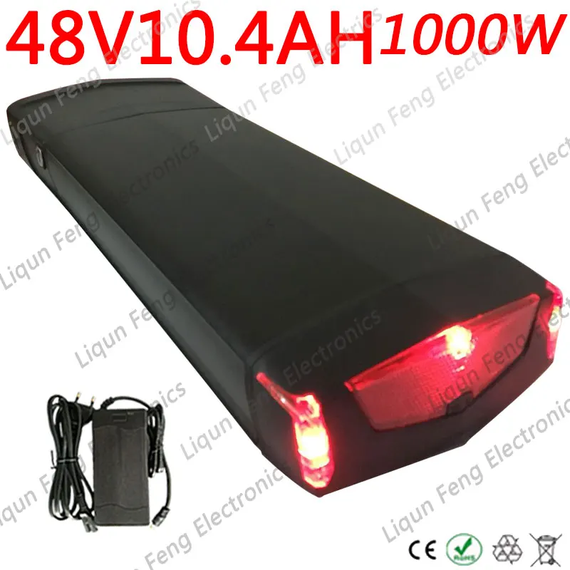 Аккумуляторная батарея на заднюю стойку для электровелосипеда 48 В 10 Ач 18650 ячеек