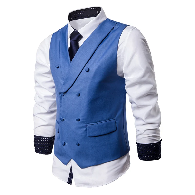 Жилет мужской однотонный без рукавов деловой Повседневный жилет модная жилетка