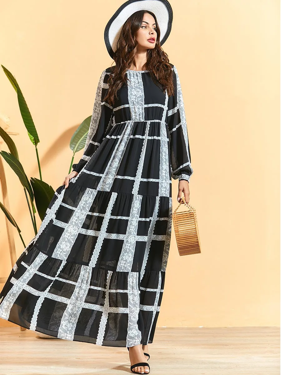 Женское кружевное платье с завышенной талией женское облегающее длинным рукавом