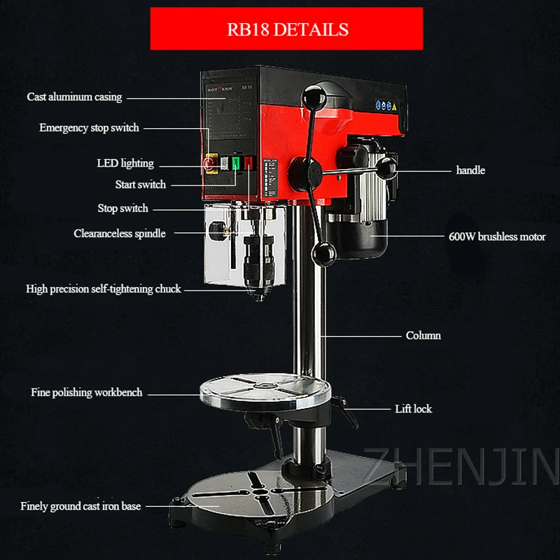 Маленькая скамья сверла Плавная скорость изменения миниатюрный сверлильный