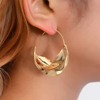 unique exaggerate women gold plating irregular geometric alloy metal dangle drop hoop bohemian earrings for women gift