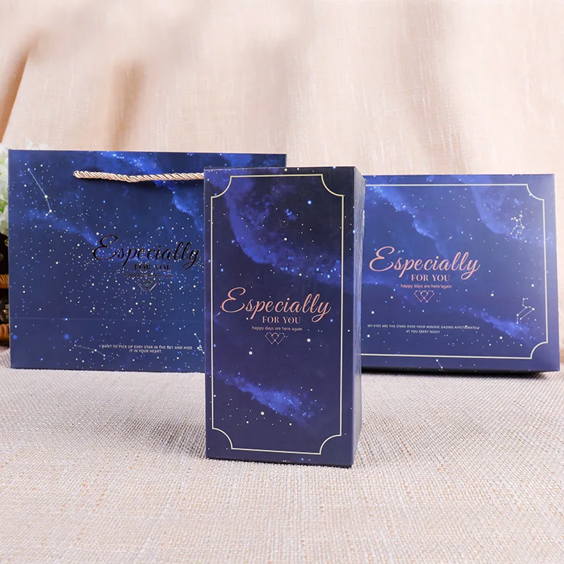 20pcs box 10pcs bag 20 шт синяя звезда с Подарочный пакет с ручками брак конфетная бумага упаковка подарочная коробка коробки cajas для подарков bolsas de papel пакеты печенья - Цвет: 20pcs box 10pcs bag