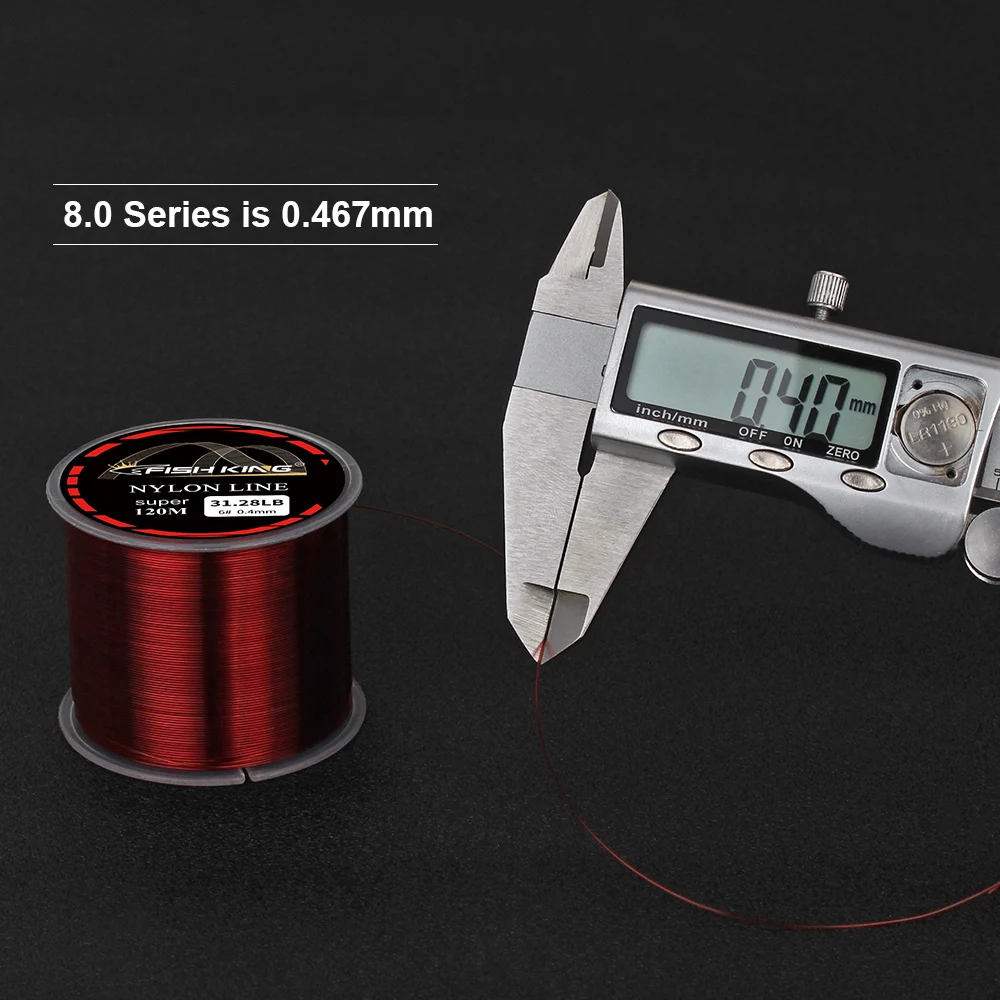 FISH KING 120M нейлоновая леска 5 цветов 4.13LB-34.32LB сверхпрочная карповая прочная