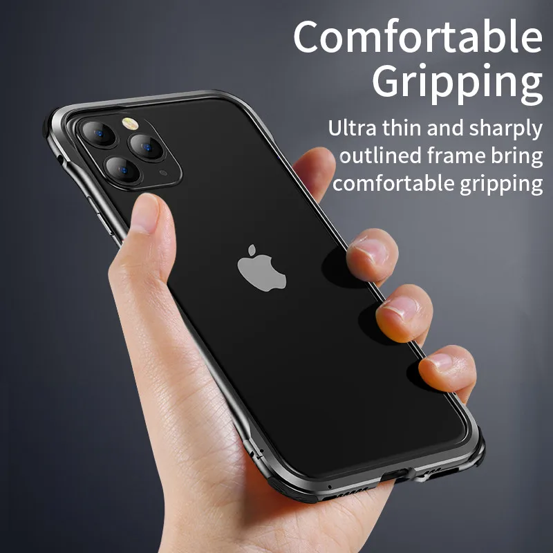 Противоударный металлический бронированный чехол для iPhone 11 алюминиевый бампер