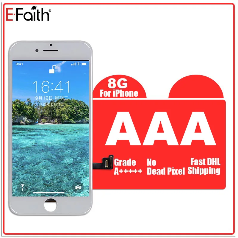 AAA 8G White Горячая E-Faith10PCS/лот 4,7 дюймов ЖК-дисплей для iPhone 6S 7G 8G ЖК-экран с 3D сенсорным дигитайзером Замена DHL - Цвет: AAA 8G White
