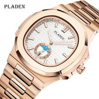 pladen personalized rose gold mens watches high quality steel 30m waterproof wristwatch classical luxury brand wuartz clock 2021