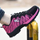 Женские повседневные стальные ботинки со стальным носком, защитная обувь, дышащая сетчатая обувь для инструментов, защитные ботинки на платформе, защитная обувь