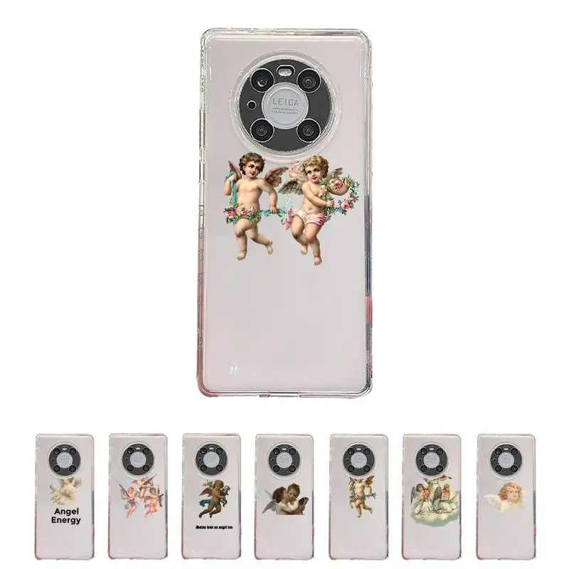 

interesting angel Phone Case Transparent For Huawei enjoy 20 10 9 8 7 S SE E C Z pro plus lite Soft TPU Clear Mobile bags