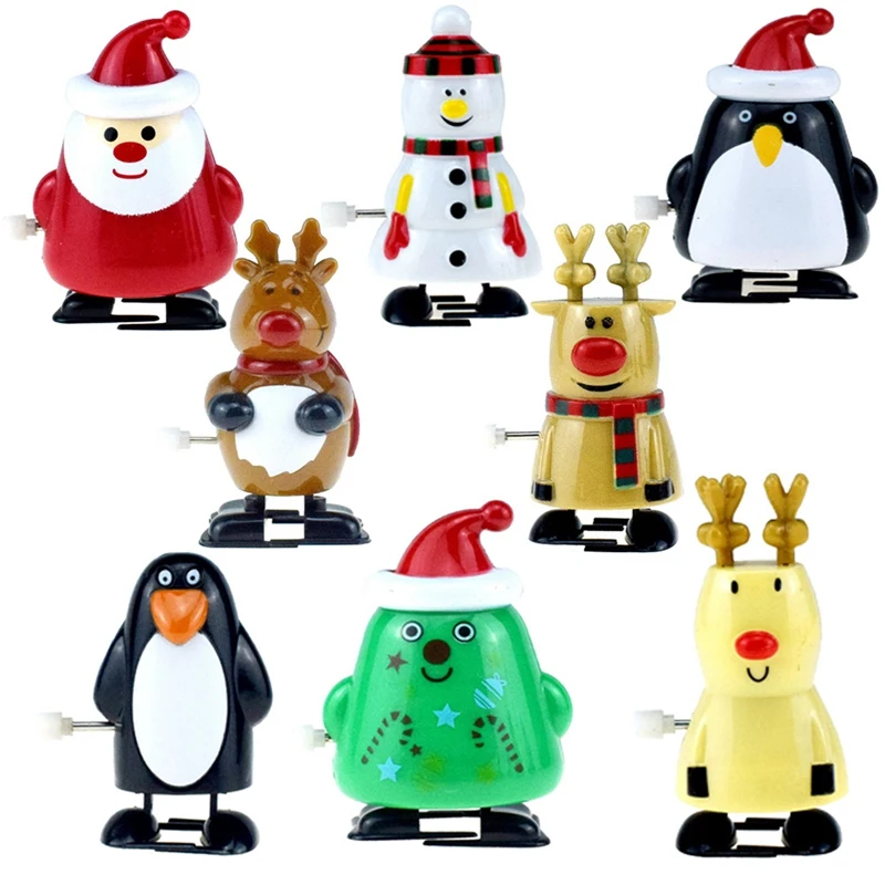 

Рождественские заводные игрушки, забавные игрушки для детей, Санта-Клаус, снеговик, лось, пингвин